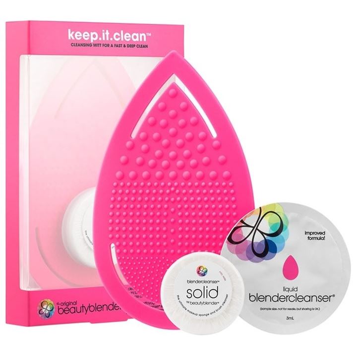 Beauty Blender Спонжи Keep.It.Clean Набор: рукавичка, мини-мыло, мини-гель для очищения спонжей и кистей 