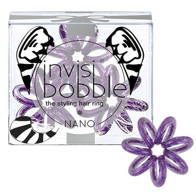 Invisibobble Резинки для волос Nano Meow & Ciao  Нано-резинка для волос с вкраплениями металлических блесток, цвет мерцающий фиолетовый