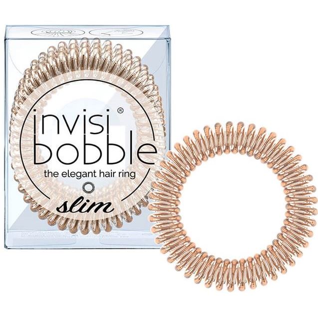 Invisibobble Резинки для волос Slim Bronze Me Pretty Резинка-браслет мерцающая розовая