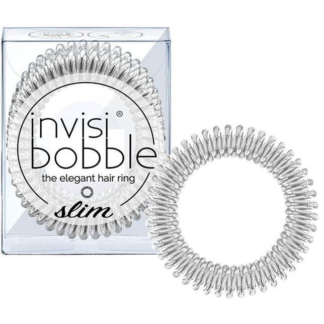 Invisibobble Резинки для волос Slim Chrome Sweet Chrome Резинка-браслет мерцающая серебряная