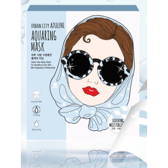 Baviphat Skin Care Urban City Azulene Aquaing Mask Soothing-Moisturizing Маска для лица тканевая с азуленом