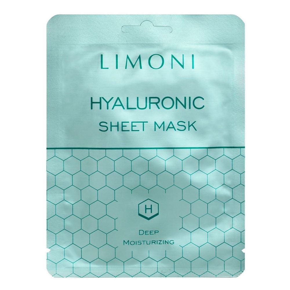Limoni Masks Hyaluronic Sheet Mask Moisturizing & Nourishing Маска для лица cуперувлажняющая с гиалуроновой кислотой
