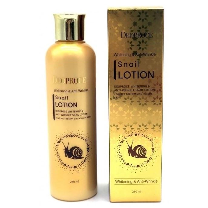 Deoproce Snail Whitening & Anti-Wrinkle Snail Lotion Лосьон для осветления и разглаживания кожи с экстрактом улитки