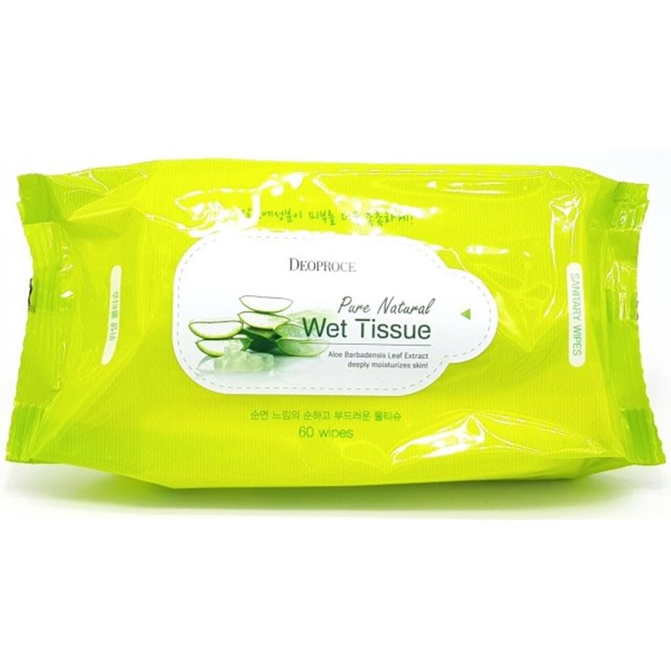 Deoproce Natural Skin Pure Natural Wet Tissue  Салфетки для лица очищающие