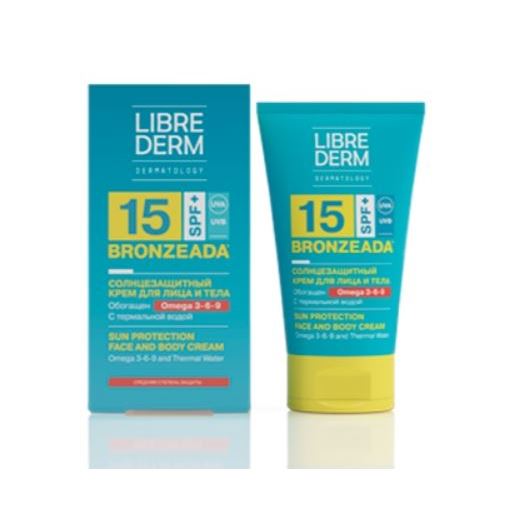 Librederm Солнцезащитные средства Bronzeada Omega 3-6-9 Sun Protection Cream SPF 15 Крем солнцезащитный SPF 15 Омега 3-6-9 термальная вода 