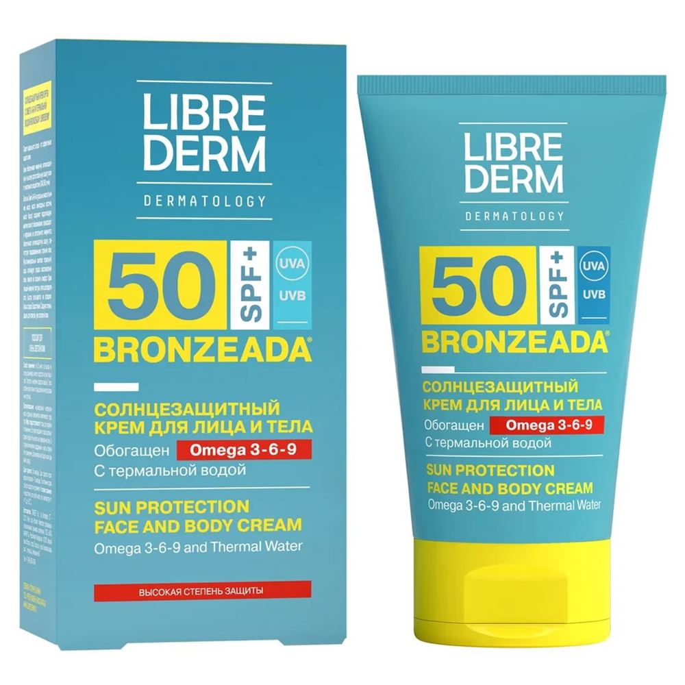 Librederm Солнцезащитные средства Bronzeada Omega 3-6-9 Sun Protection Cream SPF 50 Крем солнцезащитный SPF 50 Омега 3-6-9 термальная вода 