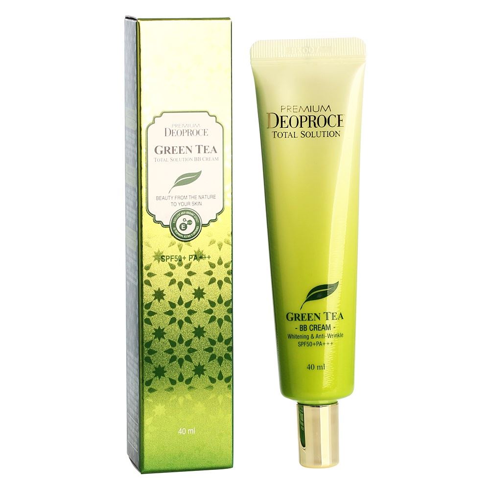 Deoproce Creams  Premium Greentea Total Solution BB Cream SPF50+Pa+++ Крем Солнцезащитный BB крем для осветления с антивозрастным эффектом