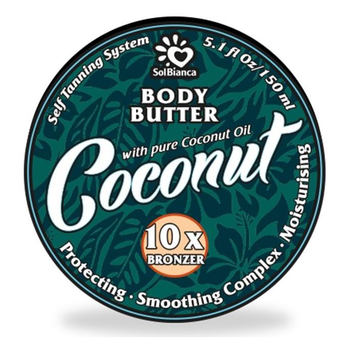 SolBianca Твердые масла Body Butter Body Butter Coconut Твердое масло-автозагар для тела с маслами кокоса, ши и бронзаторами
