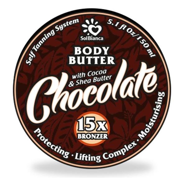 SolBianca Твердые масла Body Butter Body Butter Chocolate Твердое масло-автозагар для тела с маслами какао, ши и бронзаторами