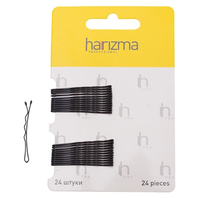 Harizma Professional Аксессуары h10532-15 Невидимки 40 мм волна черные 24 шт Невидимки 40 мм волна 24 шт черные