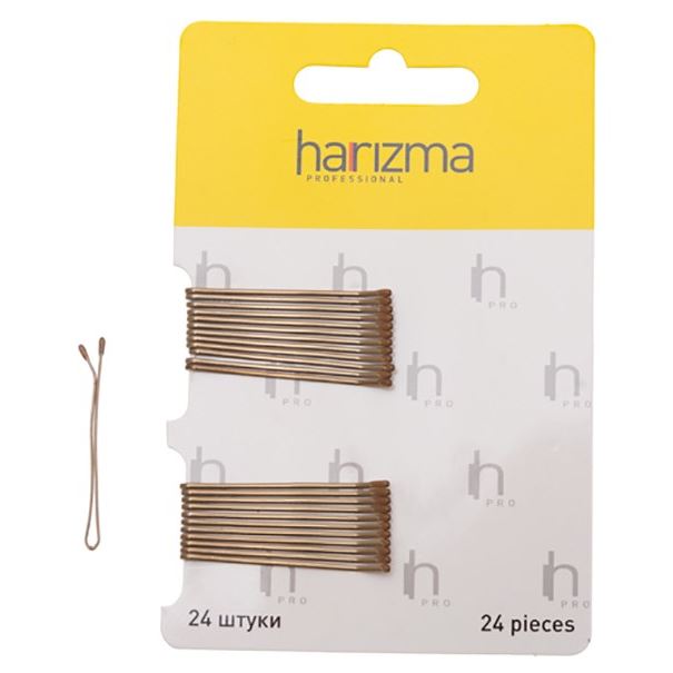 Harizma Professional Аксессуары h10533-04 Невидимки 40 мм прямые коричневые 24 шт Невидимки 40 мм прямые коричневые