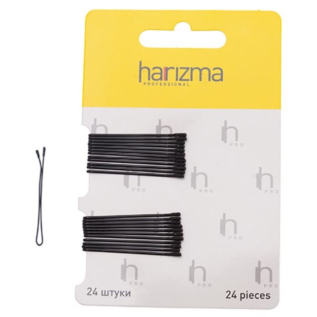 Harizma Professional Аксессуары h10533-15 Невидимки 40 мм прямые черные 24 шт Невидимки 40 мм прямые черные 24 шт