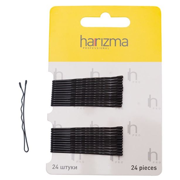 Harizma Professional Аксессуары h10534-15 Невидимки 50 мм волна черные 24 шт Невидимки 50 мм волна черные 24 шт
