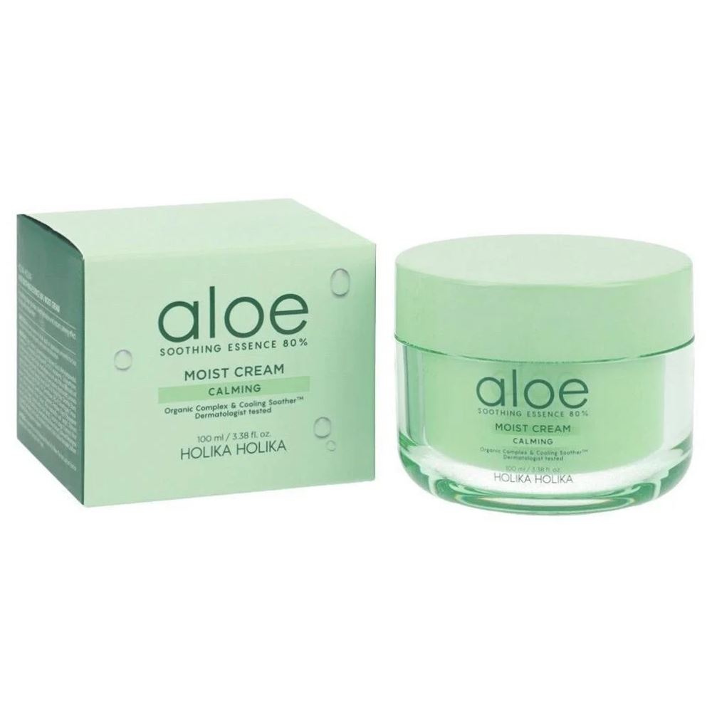 Holika Holika Aloe Aloe Soothing Essence 80% Moist Cream Крем для лица "Алоэ Сузинг Эссенс 80%" увлажняющий