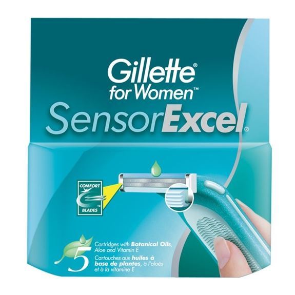 Gillette Бритвенные системы Sensor Excel For Women - 5 сменных кассет Набор сменных кассет для бритья Sensor Excel For Women - 5 шт