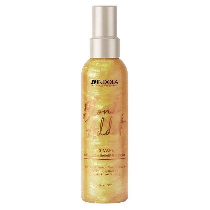 Indola Professional Care Blond Addict Gold Shimmer Spray #2 Care Спрей для придания золотого блеска волосам блонд холодного оттенка