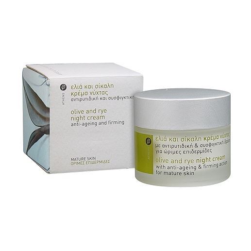 Korres Anti-Ageing Olive & Rye Night Creame With Anti-Ageing & Firming Action Омолаживающий и укрепляющий ночной крем с оливой и рожью для зрелой кожи