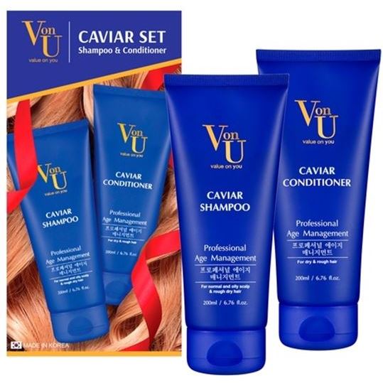 Von-U Уход за волосами Caviar Set Shampoo & Conditioner Набор с экстрактом икры: шампунь, кондиционер