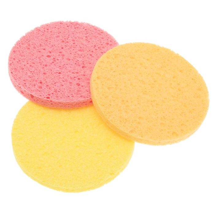 Harizma Professional Аксессуары h10500 Губка для снятия макияжа Губка для снятия макияжа круглая цветная, упаковка 3 штуки