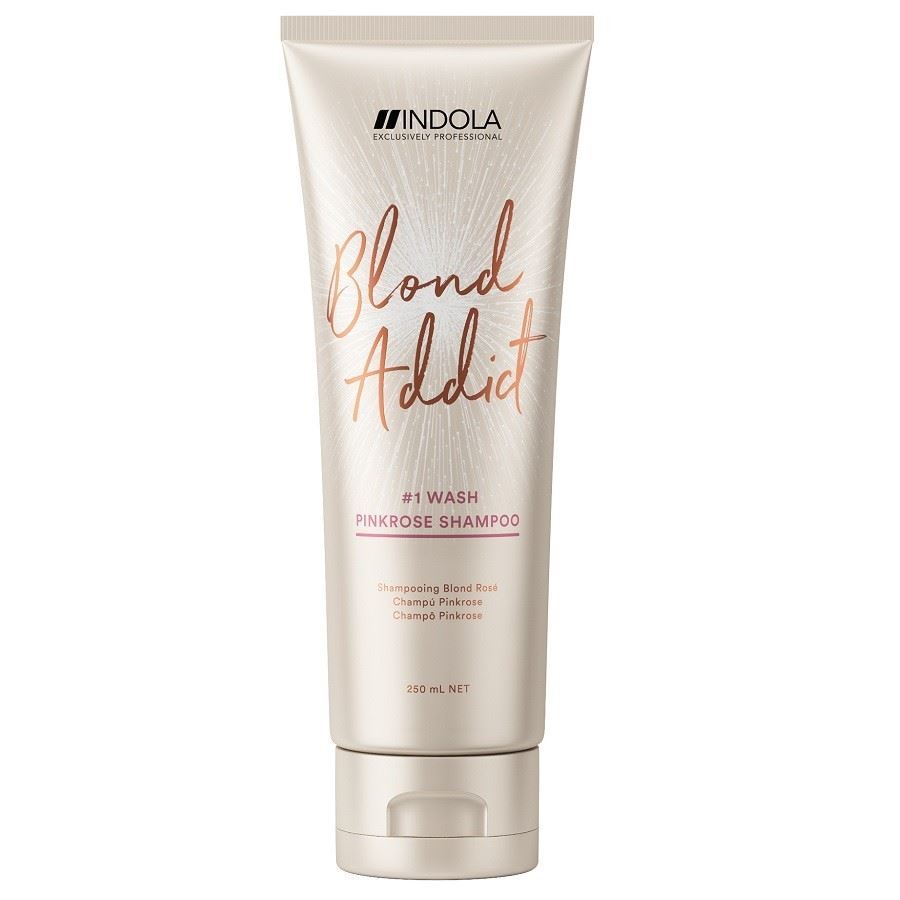 Indola Professional Care Blond Addict PinkRose Shampoo #1 Wash Шампунь оттеночный для теплых оттенков блонд