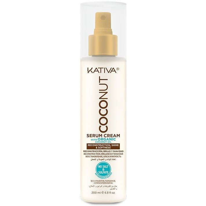 Kativa Coconut Serum Cream With Organic Coconut Oil Восстанавливающая сыворотка с органическим кокосовым маслом для поврежденных волос