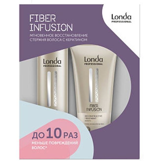 Londa Professional Fiber Infusion Fiber Infusion Set Подарочный набор для восстановления волос с кератином: шампунь, профессиональное восстанавливающее средство