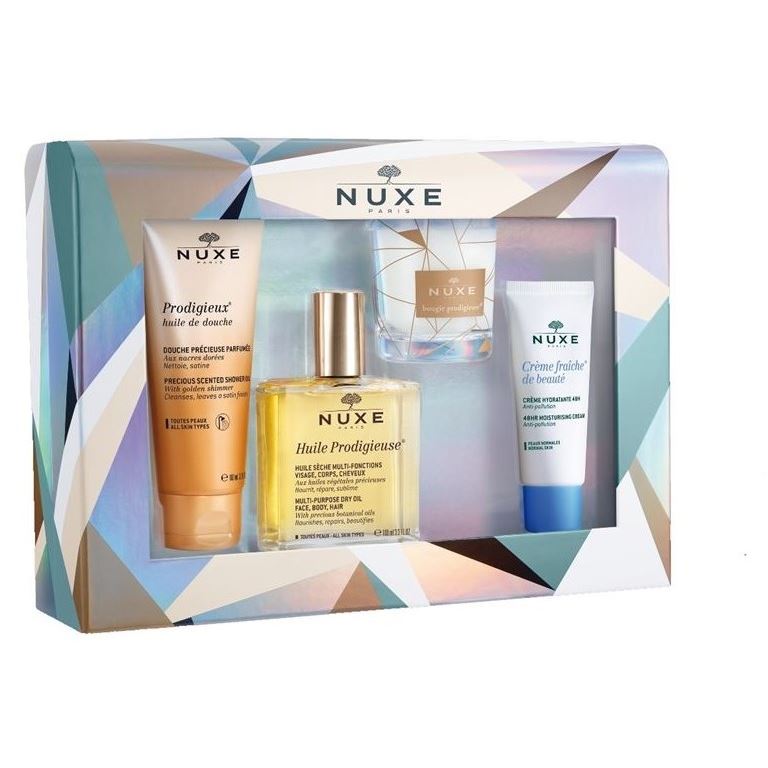 Nuxe Prodigieuse Набор Продижьёз 2018 Подарочный набор 2018 - масло для душа, сухое масло, увлажняющая эмульсия