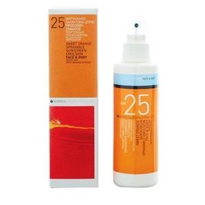 Korres Suncare Sweet Orange Sunscreen Emulsion Face & Body SPF 25 Солнцезащитная эмульсия-спрей для лица и тела Сладкий Апельсин SPF 25