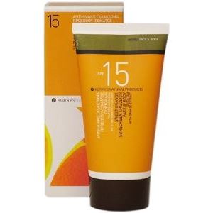 Korres Suncare Sweet Orange Sunscreen Emulsion Face & Body SPF 15 Солнцезащитная эмульсия для лица и тела Сладкий Апельсин SPF 15 для быстрого загара