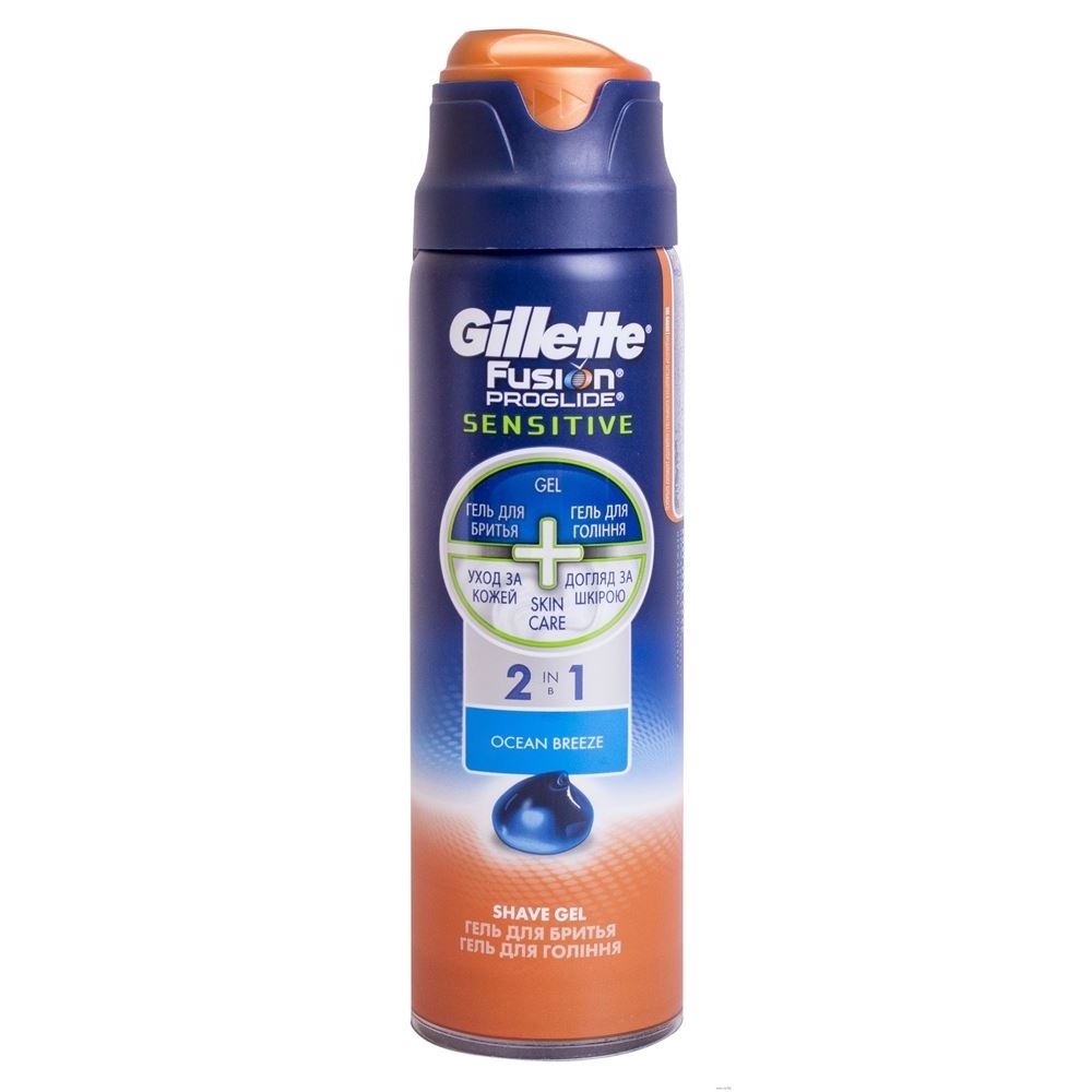 Gillette Средства для бритья Fusion ProGlide Sensitiv Gel 2-в-1 Ocean Breeze Гель для бритья освежающий/охлаждающий
