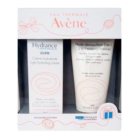 Avene Hydrance OPTIMALE Гидранс Оптималь Лежер набор Набор: крем легкий увлажняющий, флюид для снятия макияжа 3 в 1