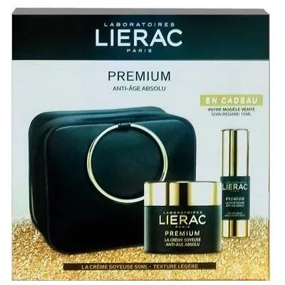 Lierac Premium Premium Set Anti-Age Absolu Премиум Набор: крем бархатистый, крем для контура глаз антивозр. Абсолю, косметичка