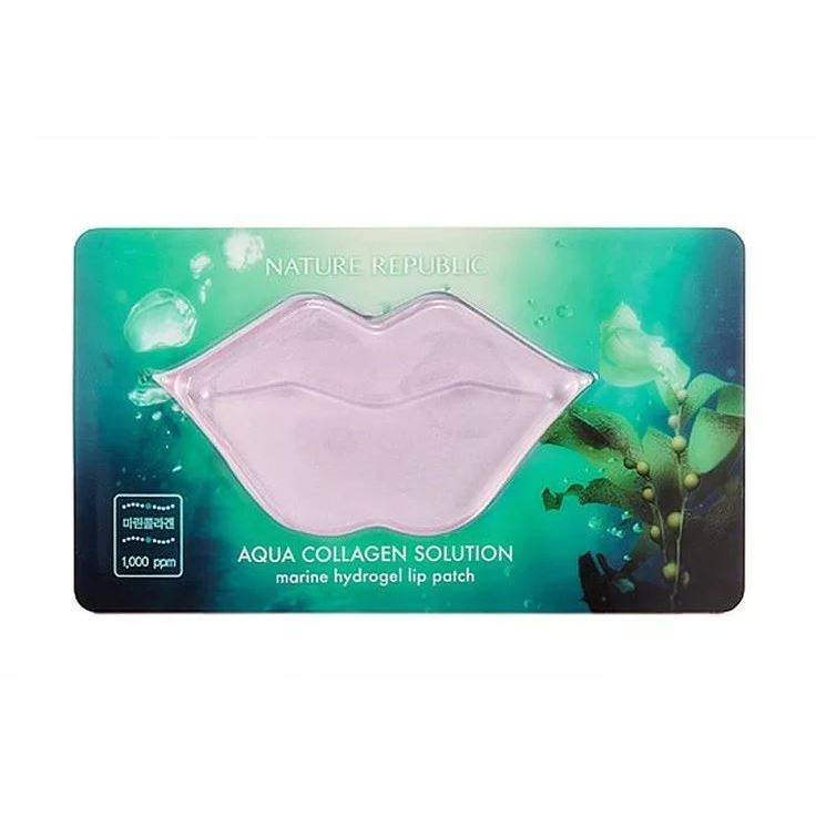 Nature Republic Skin Care Aqua Collagen Solution Marine Hydrogel Lip Patch Маска для губ увлажняющая с коллагеном