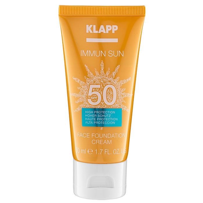 Klapp Hyluronic Immun Immun Sun Face Foundation Cream SPF50 Солнцезащитный крем для лица с тональным эффектом 