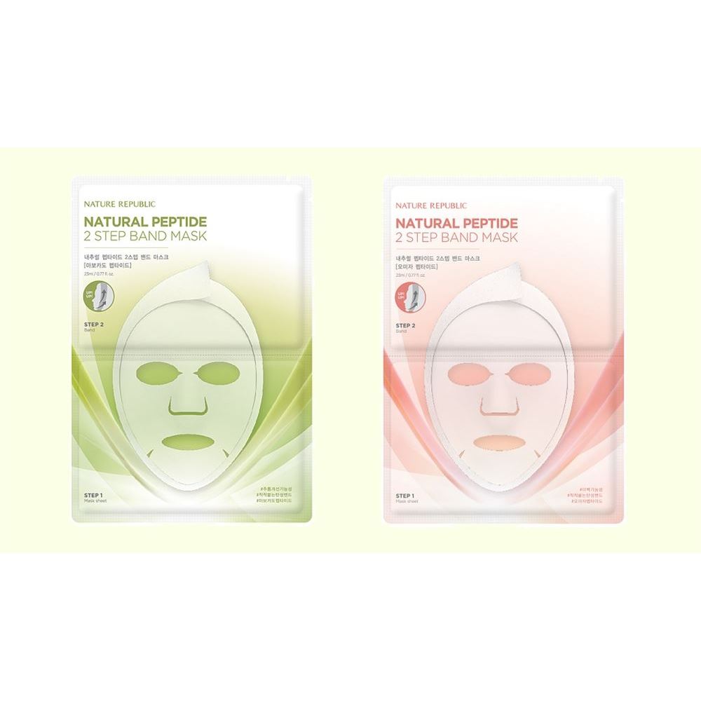 Nature Republic Skin Care Natural Peptide 2 step Band Mask Sheet  Маска для лица двухшаговая