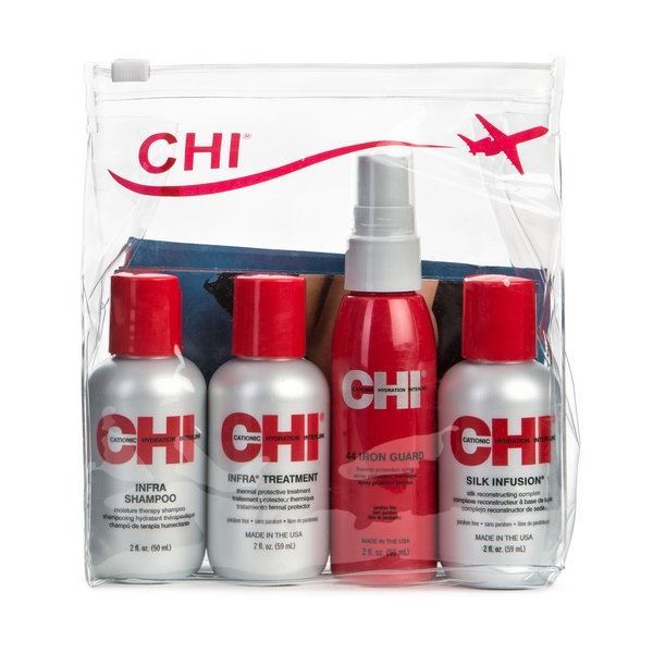 CHI Enviro Travel Set Kit Дорожный набор: шампунь, кондиционер, шёлковая инфузия, термозащитный спрей