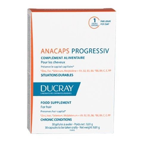 Ducray Hair Care Anacaps Progressiv Food Supplement Биологически активная добавка к пище для волос и кожи головы № 30