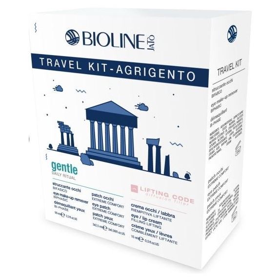 Bioline JaTo Lifting Code Travel Kit Agrigento - Gentle\Lifting Code Набор: средство для демакияжа глаз, патчи под глаза, Lifting Code крем для глаз и губ