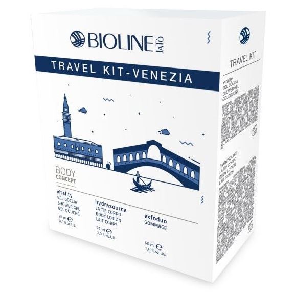 Bioline JaTo Body Care Travel Kit Venezia Body Concept Набор: лосьон для тела увлажняющий, гоммаж очищающий, гель для душа для ухода за кожей тела