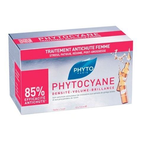 Phyto Интенсивный уход за волосам Phytocyane Treatment Antichute Femme Set Набор "Программа Фитоциан"