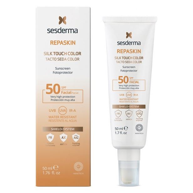 Sesderma Sun Care Repaskin Silk Touch Color Facial Sunscreen SPF50 Средство солнцезащитное с нежностью шелка с тонирующим эффектом для лица
