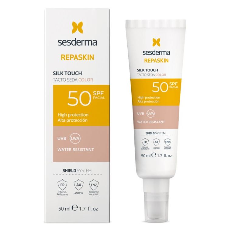 Sesderma Sun Care Repaskin Silk Touch Color Facial Sunscreen SPF50 Средство солнцезащитное с нежностью шелка с тонирующим эффектом для лица
