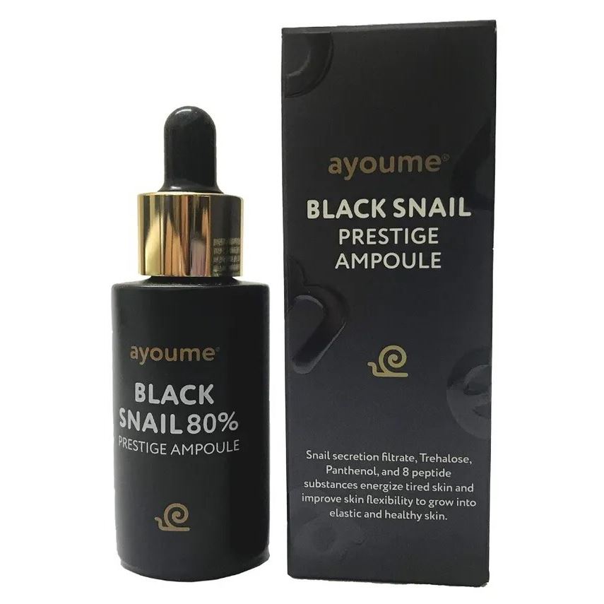 Ayoume Face Care Black Snail Prestige Ampoule 80% Ампульная сыворотка с муцином черной улитки