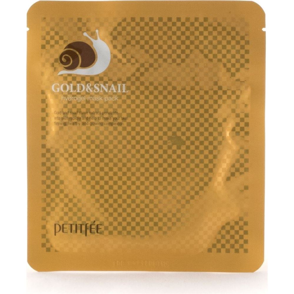Petitfee Face Care Gold & Snail Hydrogel Mask Pack  Маска для лица гидрогелевая с золотом и экстрактом улитки