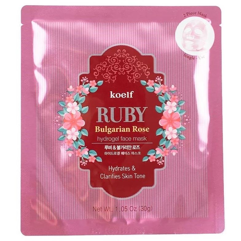 Petitfee Face Care Koelf Ruby & Bulgarian Rose Hydro Gel Mask Pack Маска для лица гидрогелевая с розой