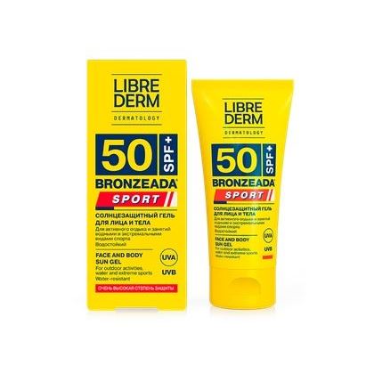 Librederm Солнцезащитные средства Bronzeada Sport Face and Body Sun Gel SPF50+ Спорт гель солнцезащитный для лица и тела