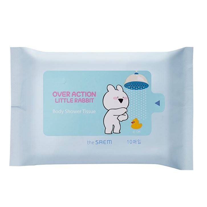 The Saem Face Care Manner Mode Body Shower Tissue (Over Action Little Rabbit Edition) Салфетки для тела очищающие
