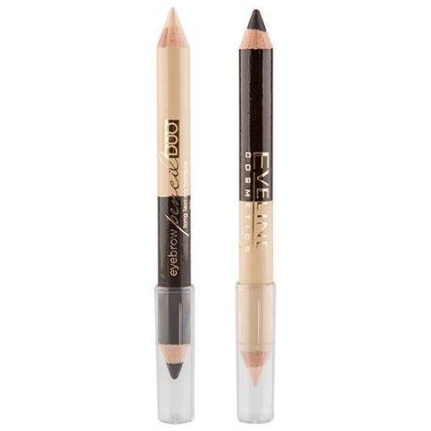 Eveline Make-Up Eyebrow Pencil Duo Двойной карандаш для бровей Двойной карандаш для бровей - карандаш для бровей и хайлайтер