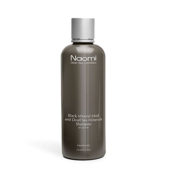 Naomi Hair Care Black Mud Shampoo with Dead Sea minerals for oily hair Шампунь с черной минеральной грязью и минералами Мертвого моря для жирных волос