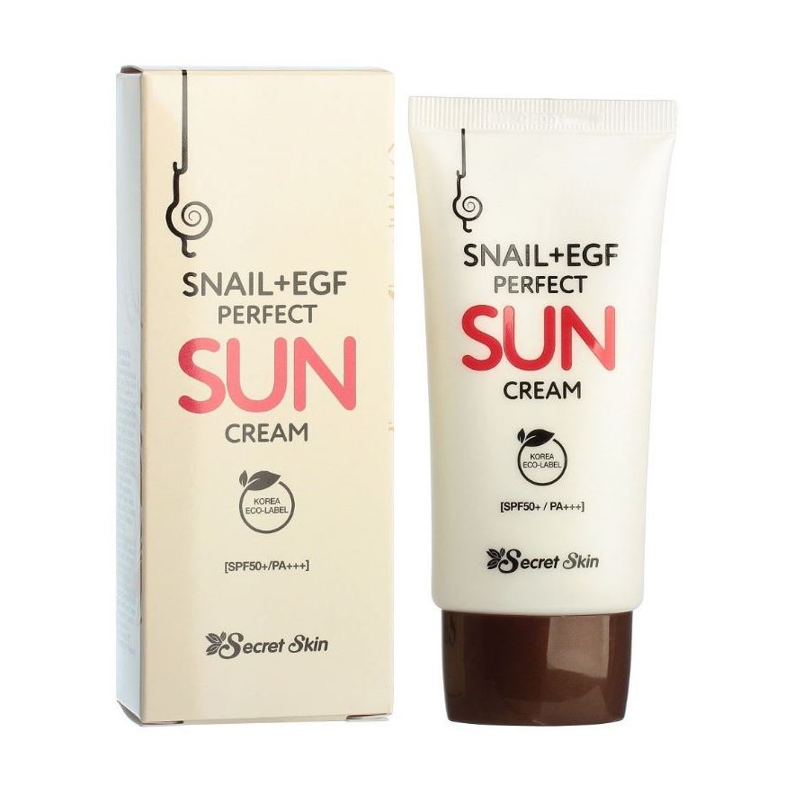 Secret Skin Skin Care Snail+EGF Perfect Sun Cream  Крем для лица солнцезащитный с муцином улитки и EGF SPF50+ PA+++